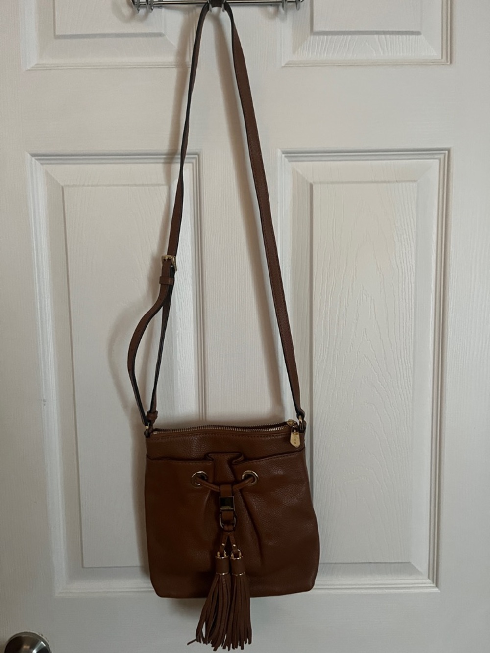 Michael Kors Brown Leather Tassel Crossbody Bag